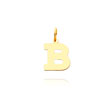 14K Yellow Gold Small Block Initial "B" Charm