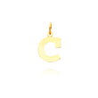 14K Yellow Gold Small Block Initial "C" Charm