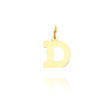 14K Yellow Gold Small Block Initial "D" Charm