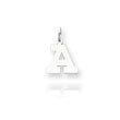 14K White Gold Small Block Initial "A" Charm