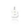 14K White Gold Small Block Initial "B" Charm