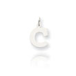 14K White Gold Small Block Initial "C" Charm