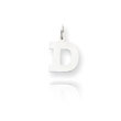 14K White Gold Small Block Initial "D" Charm