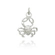 14K White Gold Crab Charm