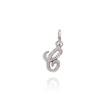 14K White Gold Satin Script Initial "C" Pendant