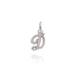 14K White Gold Satin Script Initial "D" Pendant