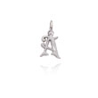 14K White Gold Satin & Diamond-Cut Initial "A" Charm