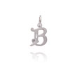 14K White Gold Satin & Diamond-Cut Initial "B" Pendant