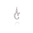 14K White Gold Satin & Diamond-Cut Initial "C" Pendant