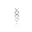 14K White Gold Small Vertical Triple Heart Pendant