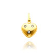 14K Yellow Gold CZ Puffed Heart Charm