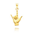 14K Yellow Gold "I Love You" Hand/Sign Language Charm