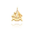 14K Yellow Gold Polished "Mom" with Angel Charm
