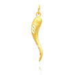 14K Yellow Gold Satin & Diamond-Cut Large Italian Horn Charm