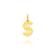 14K Yellow Gold Polished Dollar Sign Charm