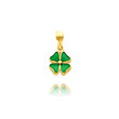 14K Yellow Gold Small Enameled 4-Leaf Clover Charm