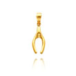 14K Yellow Gold Wishbone Pendant