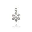 14K White Gold Small Diamond-Cut Snowflake Pendant