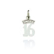 14K White Gold "Sweet 16" Charm