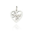 14K White Gold "Sweet 16" Heart Charm
