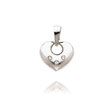 14K White Gold CZ Open Heart Pendant