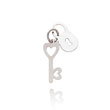 14K White Gold Polished Lock & Heart Key Charm
