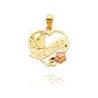 14K Two-Tone "#1 Mother" Heart Pendant