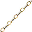 14K Two-Tone 6.6mm Fancy Thin Oval Link Bracelet