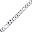 14K White Gold 10mm Figaro Bracelet
