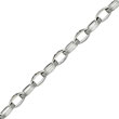 14K White Gold 6.6mm Fancy Oval Link Bracelet