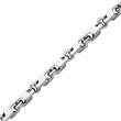 14K White Gold 7.5mm Fancy Geometric Link Bracelet