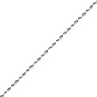 14K White Gold 1.2mm Rope Anklet 10"