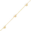 14K Yellow Gold Cultured Pearl Anklet