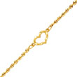 14K Yellow Gold Cut-Out Heart Rope Chain Anklet 10"