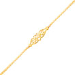 14K Yellow Gold Scrolled Heart Flat Chain Anklet
