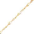 14K Yellow Gold Fancy Link & Mirrored Ball Anklet
