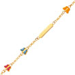 14k Polished Enameled Puffed Butterflies Baby/Child ID Bracelet