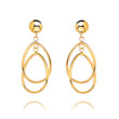 14K Polished Double Oval Dangle Earrings