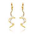 14K Two-Tone Spiral Dangle Earrings