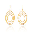 14K 3 Ring Dangle Wire Earrings