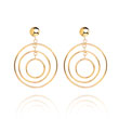 14K Fancy Circle Dangle Post Earrings