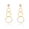 14K Triple Ring Dangle Post Earrings