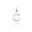 14K  White Gold  Diamond-Cut Initial C Charm