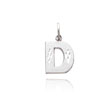 14K  White Gold  Diamond-Cut Initial D Charm