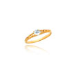 14K Gold 3mm White Zircon Birthstone Baby Ring