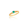 14K Gold 3mm Blue Zircon Birthstone Baby Ring