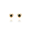14K Gold 3mm Mystic Topaz Birthstone Heart Earrings