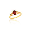 14K Gold Synthetic Garnet Ring