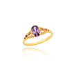 14K Gold Synthetic Amethyst Ring