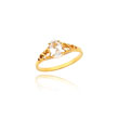 14K Gold Synthetic White Spinel Ring